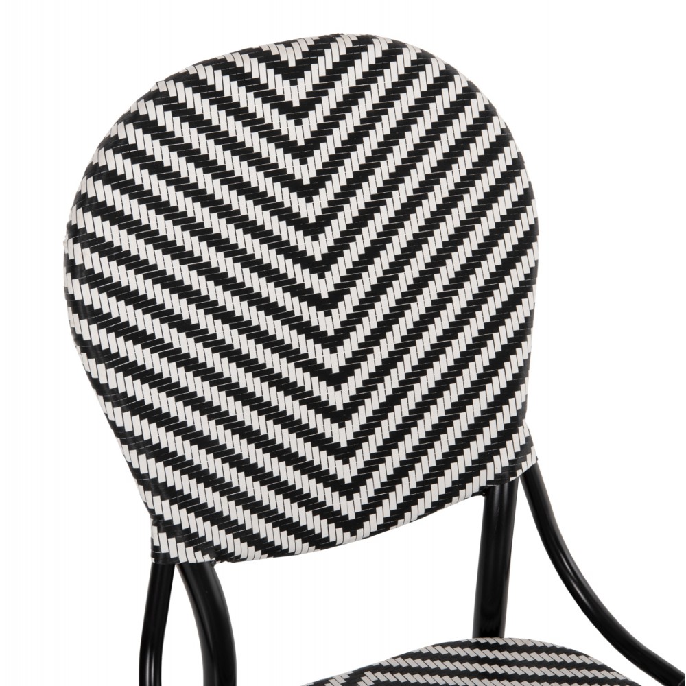 Καρέκλα από αλουμίνιο/textilene σε χρώμα μαύρο/λευκό 46x56x95