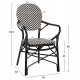 Πολυθρόνα από αλουμίνιο σε χρώμα μαύρο/λευκό 56x59x94,5