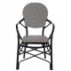 Πολυθρόνα από αλουμίνιο σε χρώμα μαύρο/λευκό 56x59x94,5