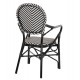 Πολυθρόνα από αλουμίνιο σε χρώμα μαύρο/λευκό 56x59x94,5