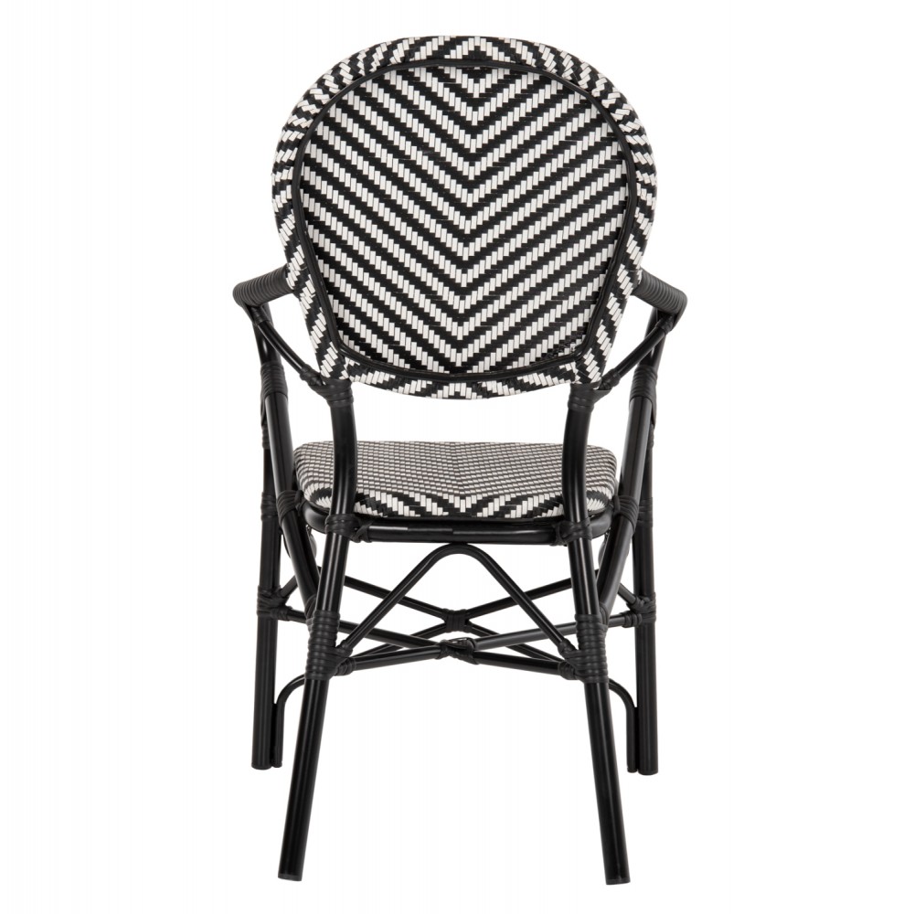 Πολυθρόνα από αλουμίνιο σε χρώμα μαύρο/λευκό 56x59x94,5