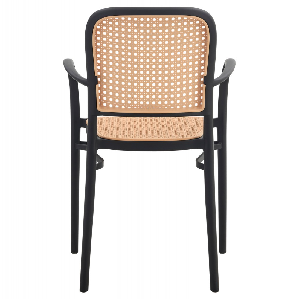 Πολυθρόνα από πολυπροπυλένιο σε μπέζ/μαύρο χρώμα 56x52,5x85,5