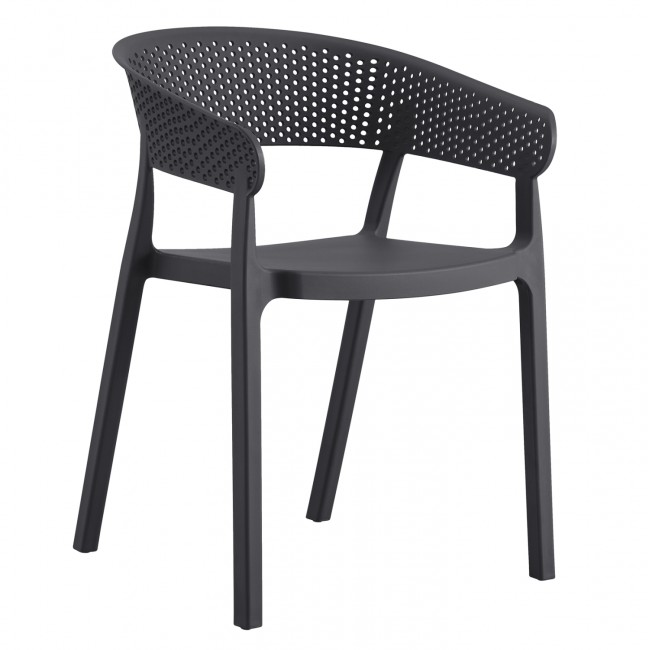 Πολυθρόνα από πολυπροπυλένιο σε γκρί χρώμα 53,5x50,5x73