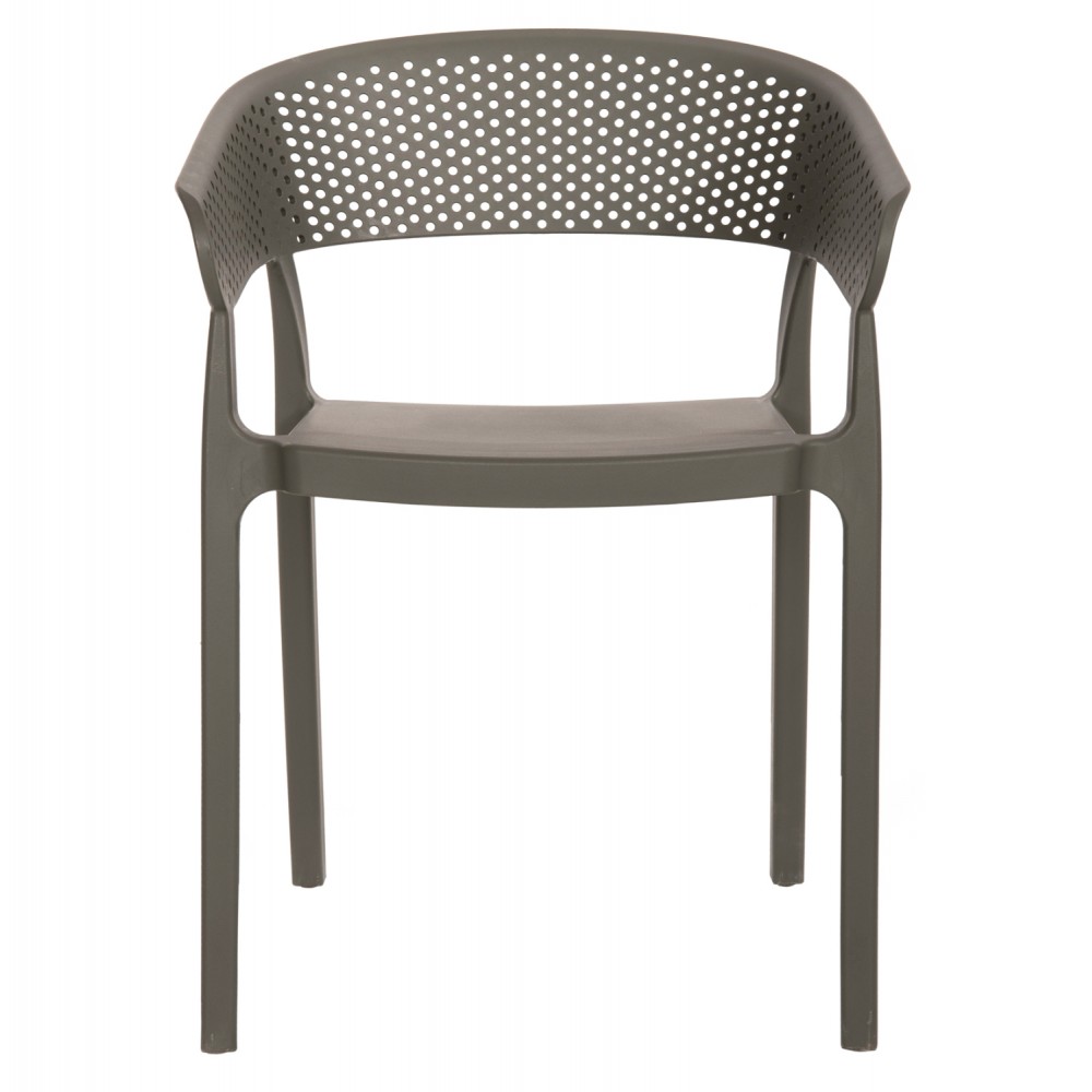 Πολυθρόνα "PERFOE" από πολυπροπυλένιο σε λαδί χρώμα 53.5x50.5x73