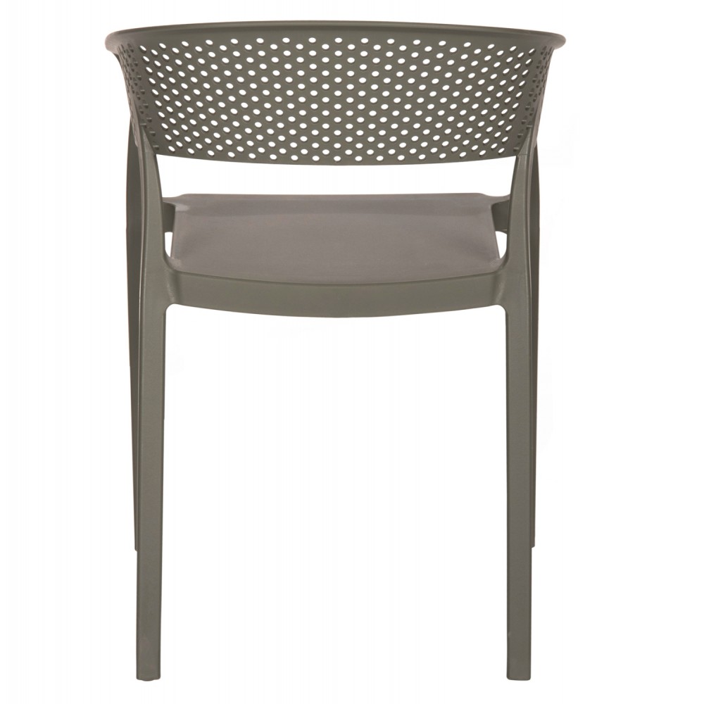 Πολυθρόνα "PERFOE" από πολυπροπυλένιο σε λαδί χρώμα 53.5x50.5x73