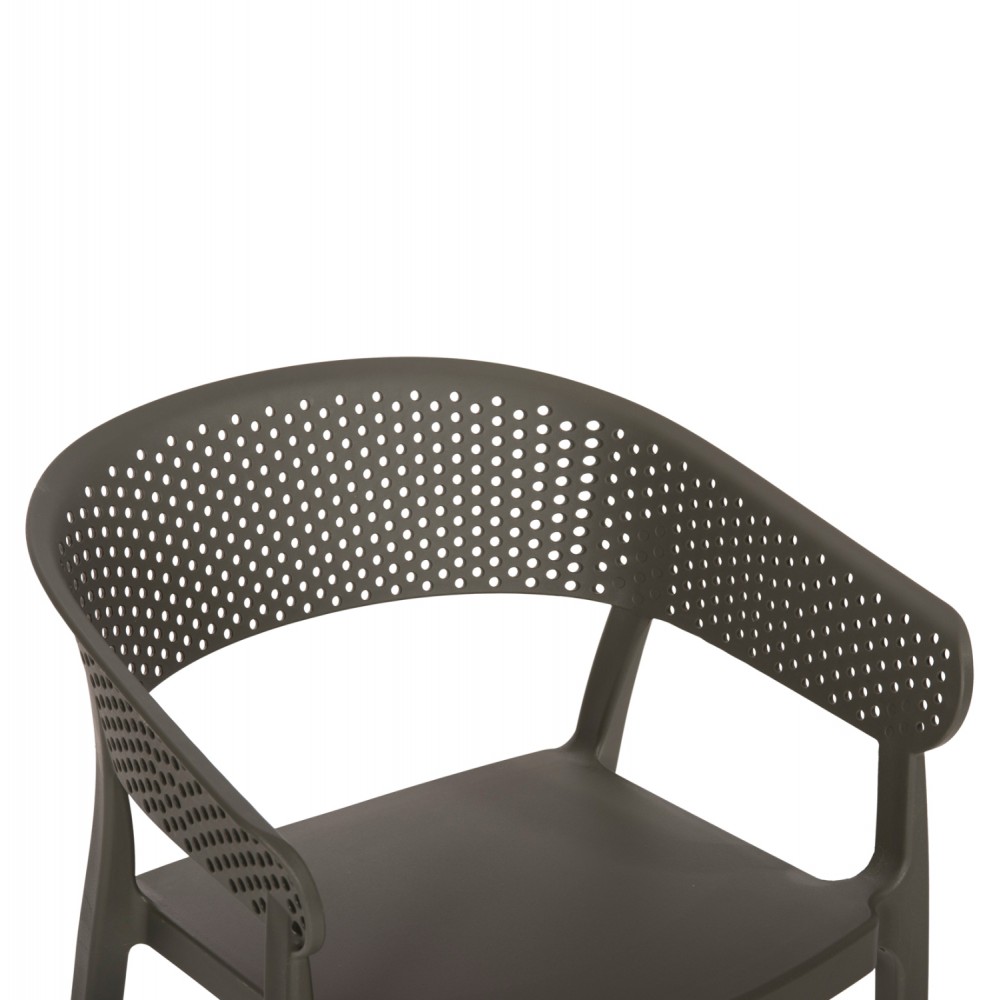 Πολυθρόνα "PERFOE" από πολυπροπυλένιο σε λαδί χρώμα 53.5x50.5x73