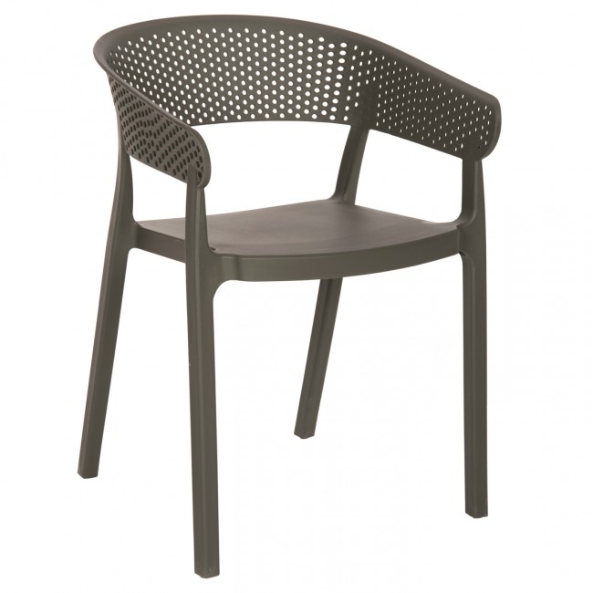 Πολυθρόνα "PERFOE" από πολυπροπυλένιο σε λαδί χρώμα 53.5x50.5x73