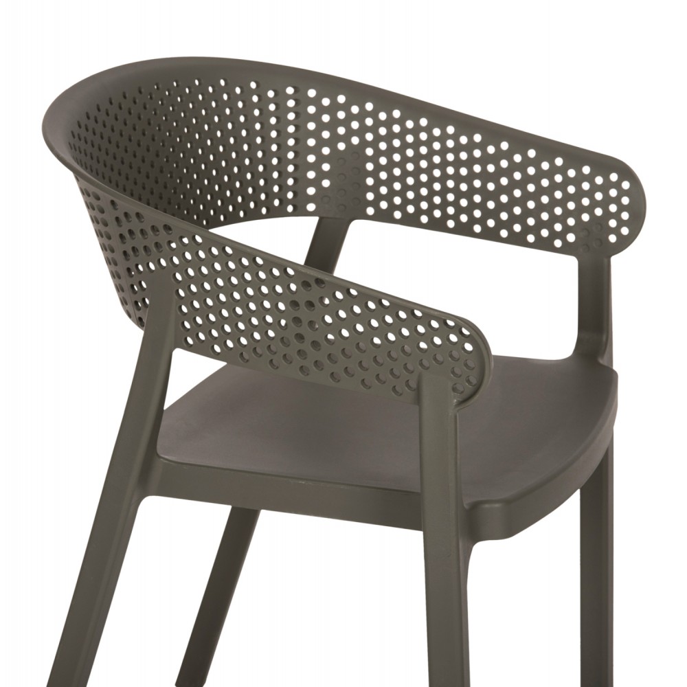 Πολυθρόνα "PERFOE" από πολυπροπυλένιο σε λαδί χρώμα 53.5x50.5x73