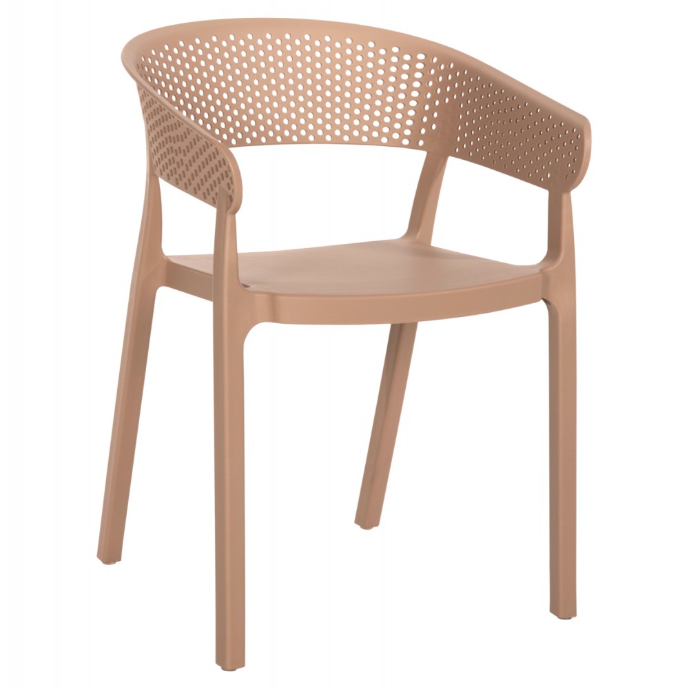 Πολυθρόνα "PERFOE" από πολυπροπυλένιο σε χρώμα καπουτσίνο 53.5x50.5x73