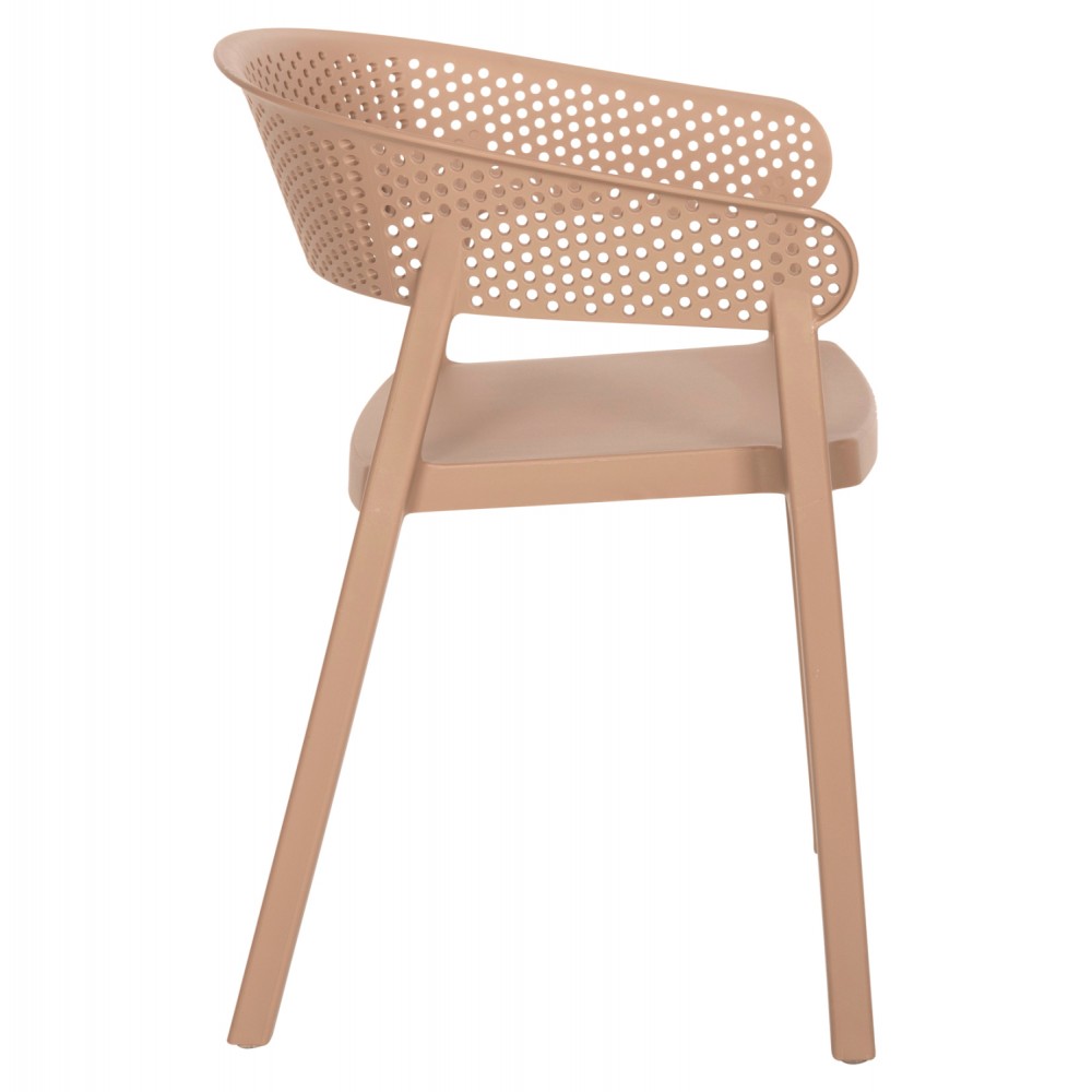 Πολυθρόνα "PERFOE" από πολυπροπυλένιο σε χρώμα καπουτσίνο 53.5x50.5x73