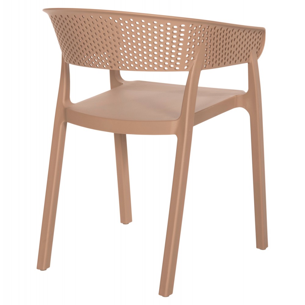 Πολυθρόνα "PERFOE" από πολυπροπυλένιο σε χρώμα καπουτσίνο 53.5x50.5x73