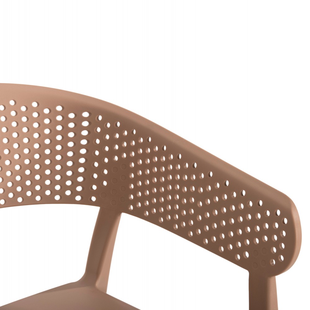 Πολυθρόνα "PERFOE" από πολυπροπυλένιο σε χρώμα καπουτσίνο 53.5x50.5x73