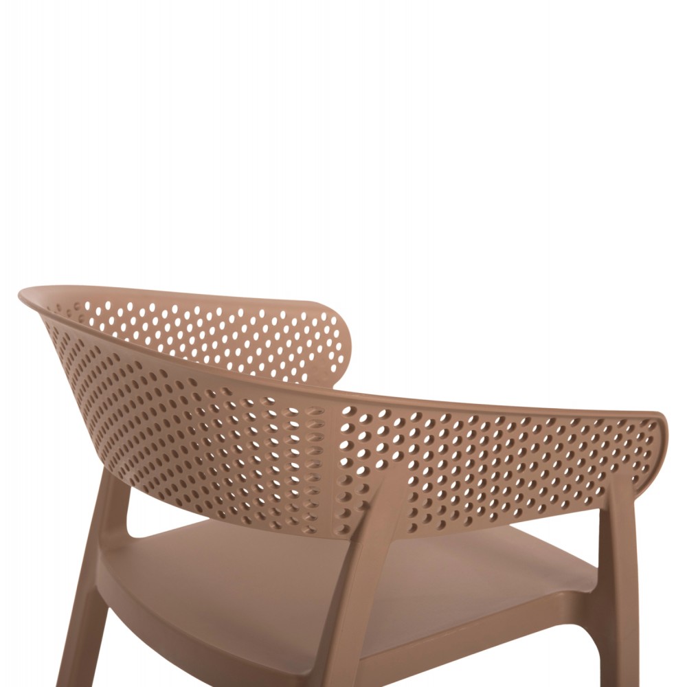 Πολυθρόνα "PERFOE" από πολυπροπυλένιο σε χρώμα καπουτσίνο 53.5x50.5x73