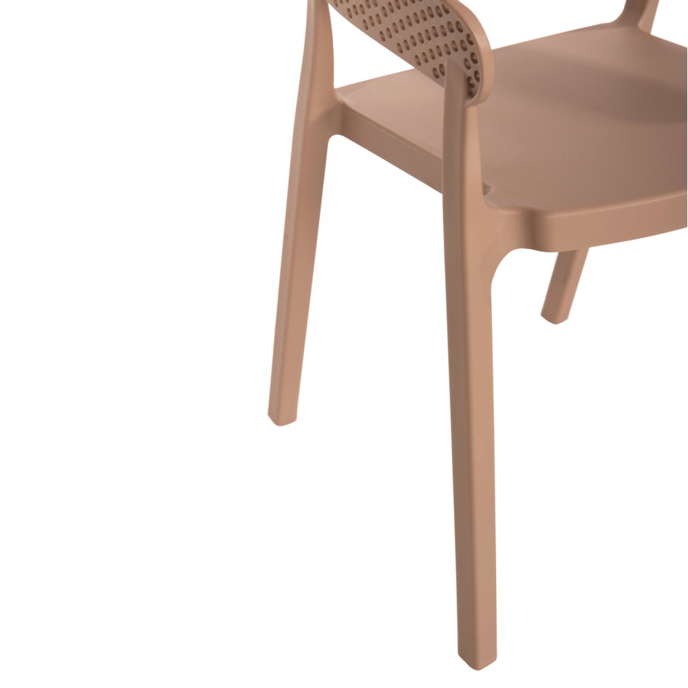 Πολυθρόνα "PERFOE" από πολυπροπυλένιο σε χρώμα καπουτσίνο 53.5x50.5x73