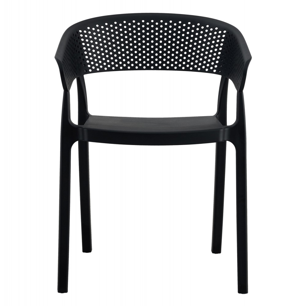 Πολυθρόνα "PERFOE" από πολυπροπυλένιο σε μαύρο χρώμα 53.5x50.5x73