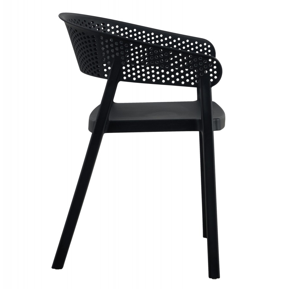 Πολυθρόνα "PERFOE" από πολυπροπυλένιο σε μαύρο χρώμα 53.5x50.5x73