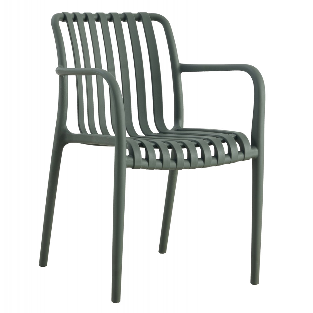 Πολυθρόνα από πολυπροπυλένιο σε λαδί χρώμα 45,5x56,5x80,5