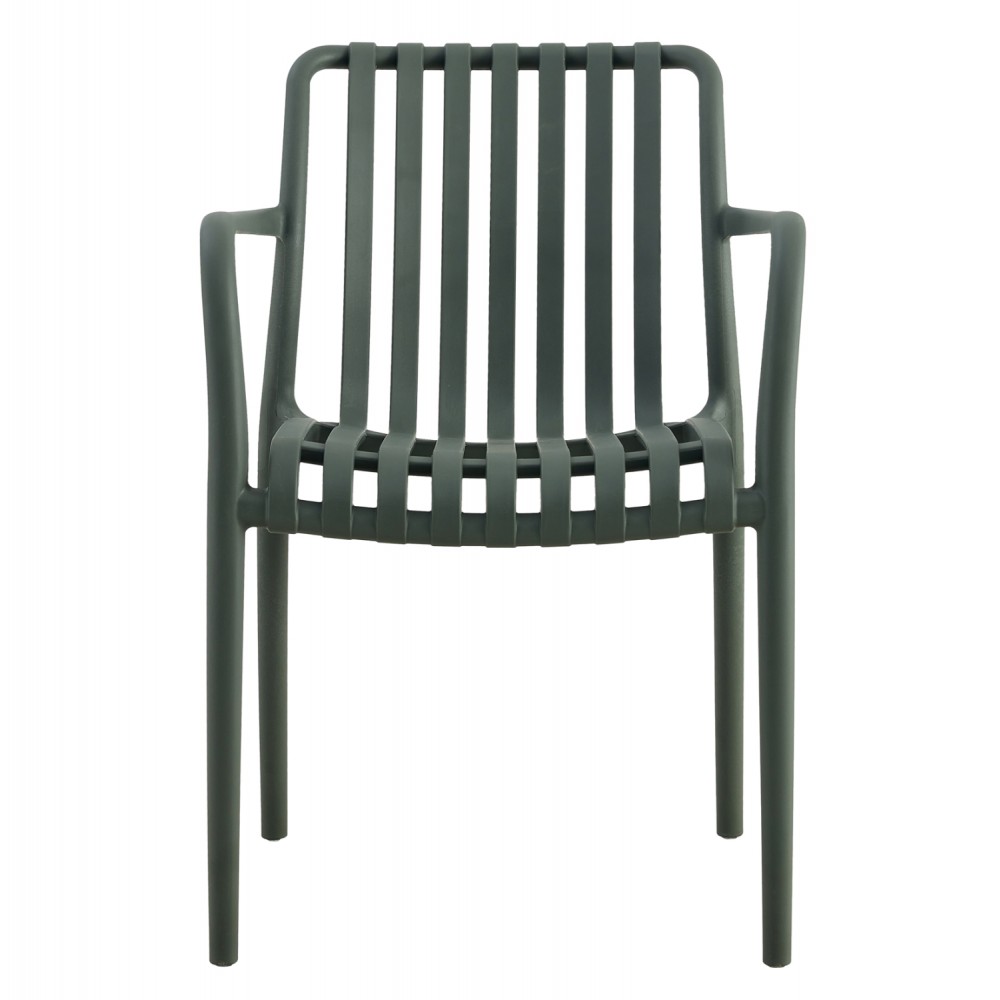 Πολυθρόνα από πολυπροπυλένιο σε λαδί χρώμα 45,5x56,5x80,5