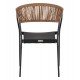 Πολυθρόνα από αλουμίνιο/ραττάν σε μαύρο/μπέζ χρώμα 57,5x59x81,5