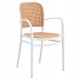 Πολυθρόνα "FLOW" από πολυπροπυλένιο σε μπέζ/λεύκο χρώμα 56x52,5x85,5