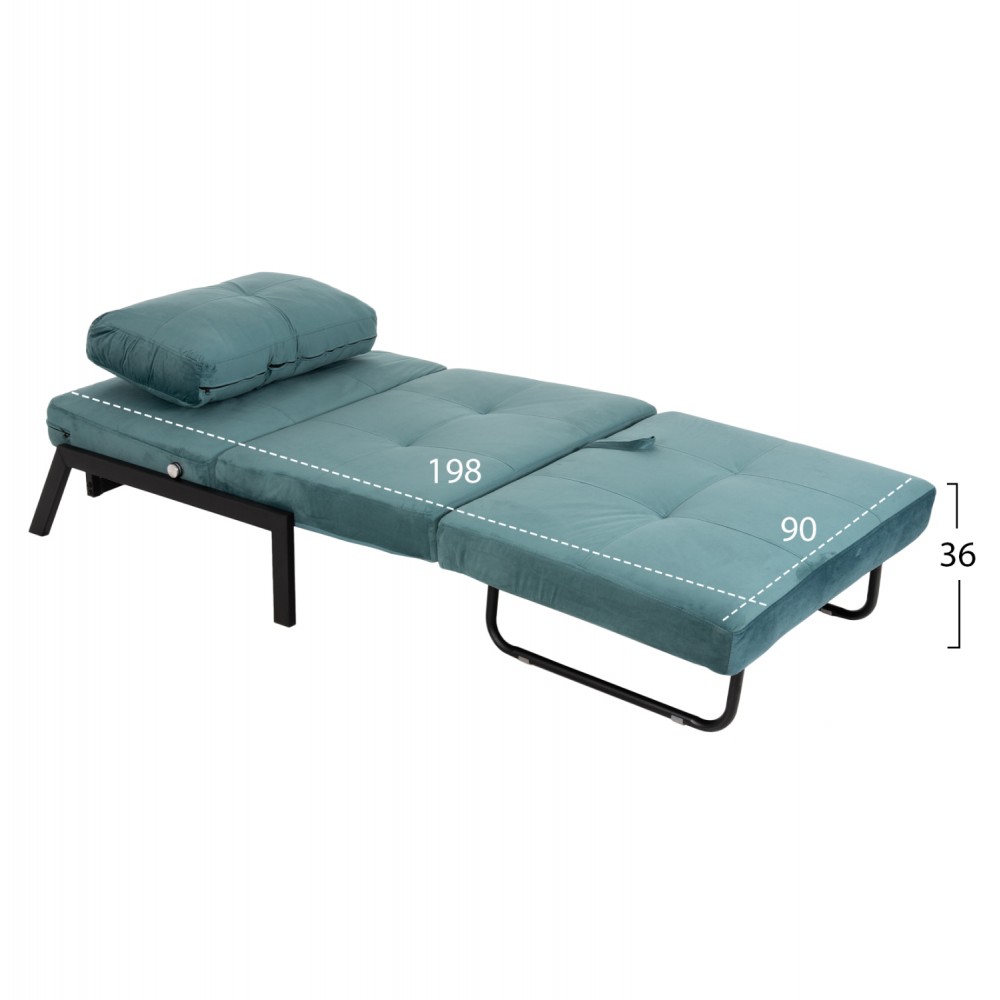 Πολυθρόνα-κρεβάτι "CONSTANCE" από βελούδο σε χρώμα βεραμάν 95x92x66