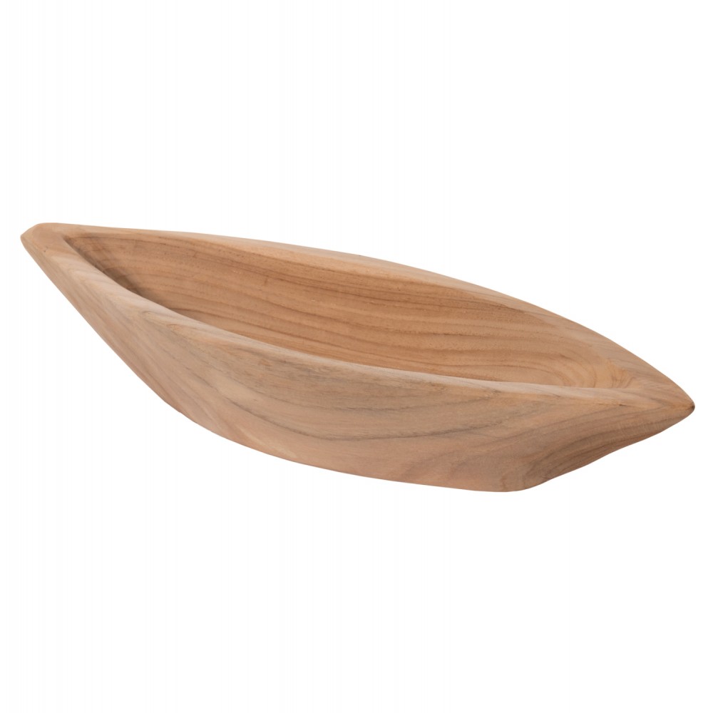 Διακοσμητικό δοχείο από ξύλο σε χρώμα φυσικό 40x6x13