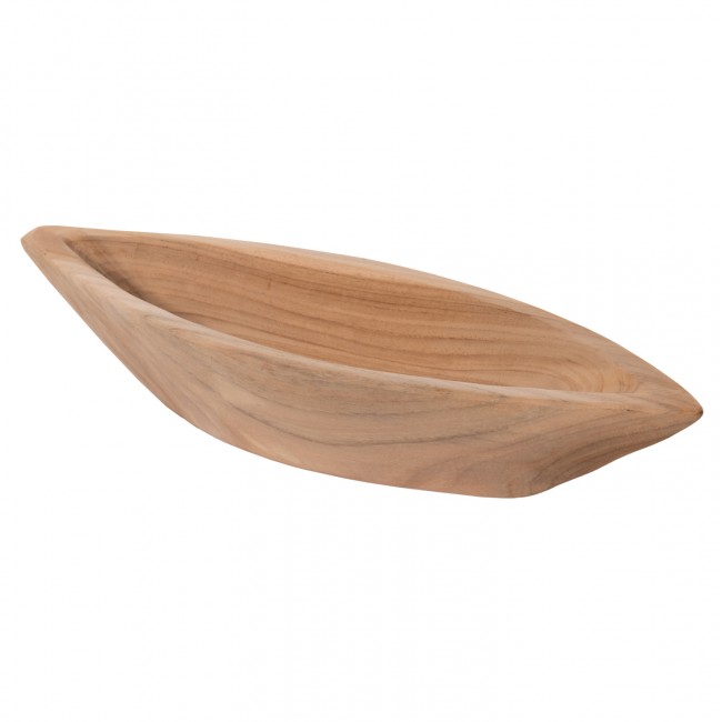 Διακοσμητικό δοχείο από ξύλο σε χρώμα φυσικό 40x6x13