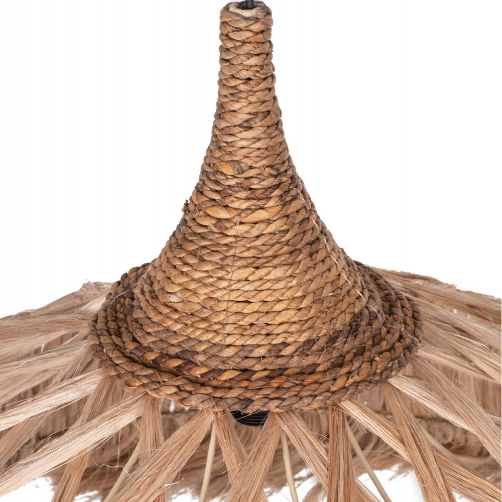 Μονόφωτο φωτιστικό από σχοινί σε φυσικό χρώμα Φ80x90