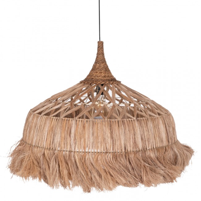 Μονόφωτο φωτιστικό από σχοινί σε φυσικό χρώμα Φ80x90