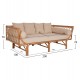 Καναπές εξωτερικού χώρου "ALIKI" από ραττάν σε φυσικό/μπέζ χρώμα 200x100x86