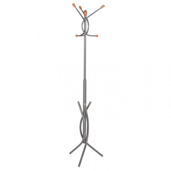 Καλόγερος από μέταλλο σε χρώμα ασημί 41x41x176