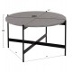 Τραπέζι σαλονιού από MDF/μέταλλο σε χρώμα γκρί/μαύρο Φ80x45