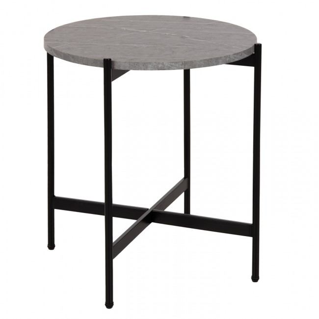 Βοηθητικό τραπέζι από MDF/μέταλλο σε χρώμα γκρί/μαύρο Φ50x55