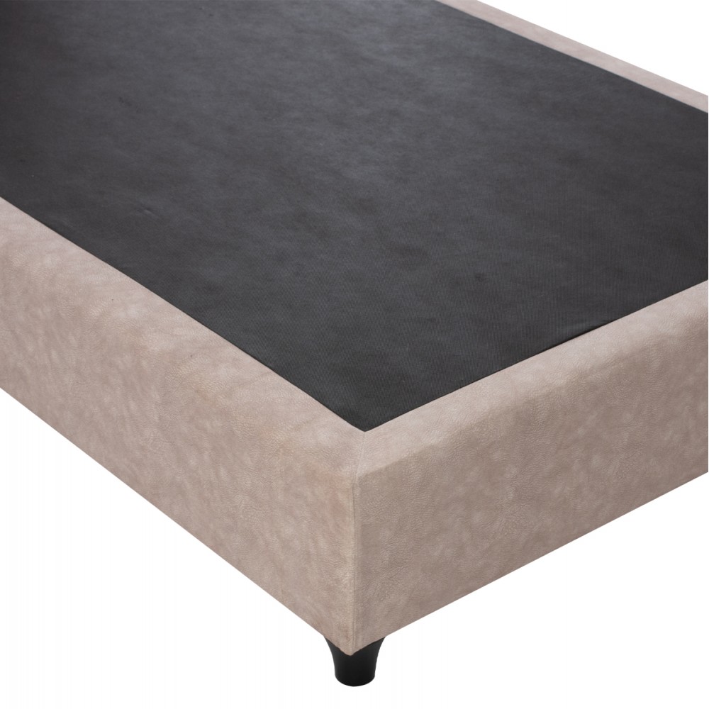 Κρεβάτι "DOLORES" από ύφασμα σε χρώμα μπέζ 90x200