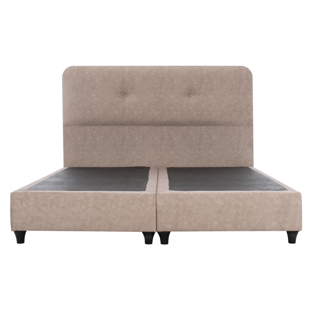 Κρεβάτι από ξύλο/ύφασμα σε χρώμα μπέζ 150x200