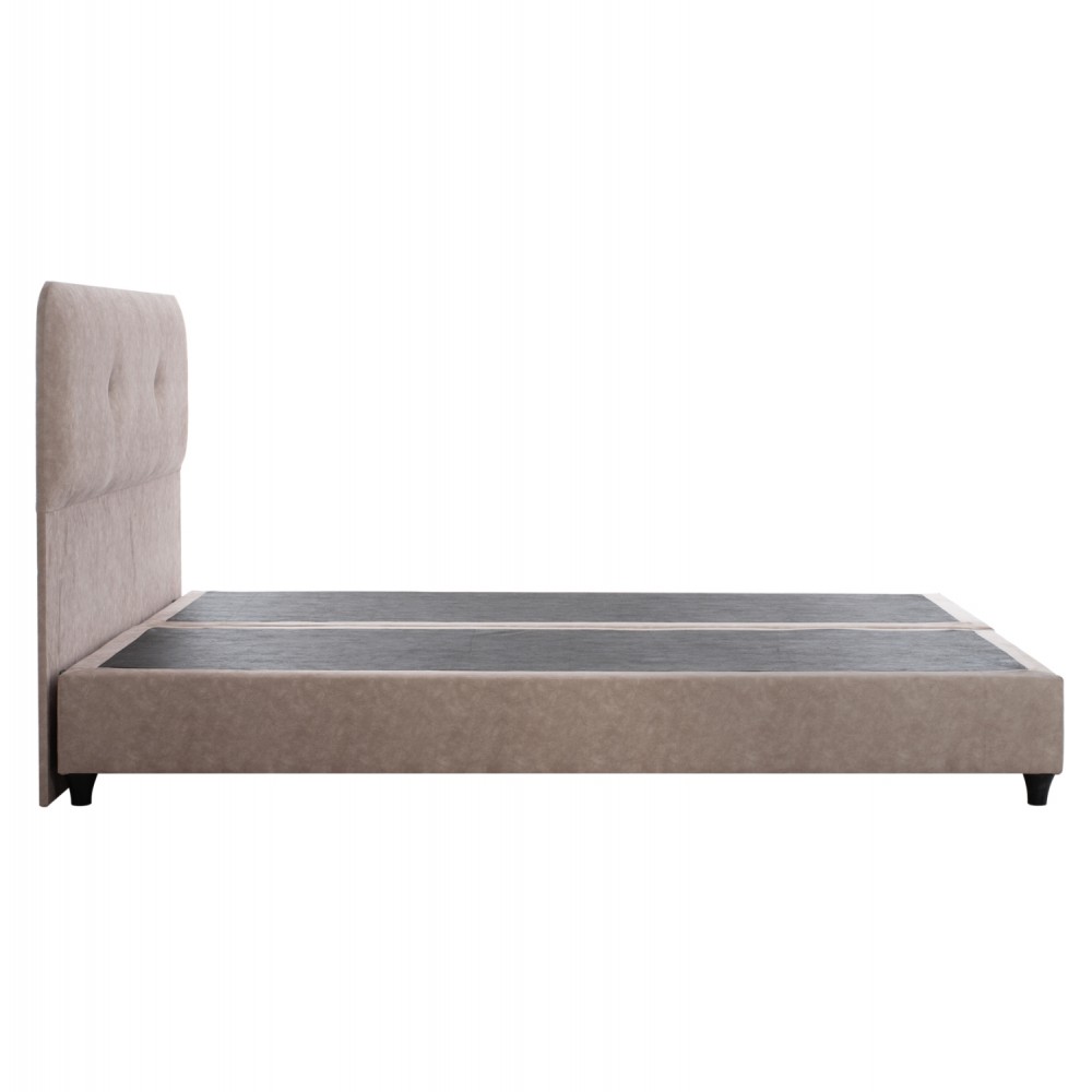 Κρεβάτι από ξύλο/ύφασμα σε χρώμα μπέζ 150x200