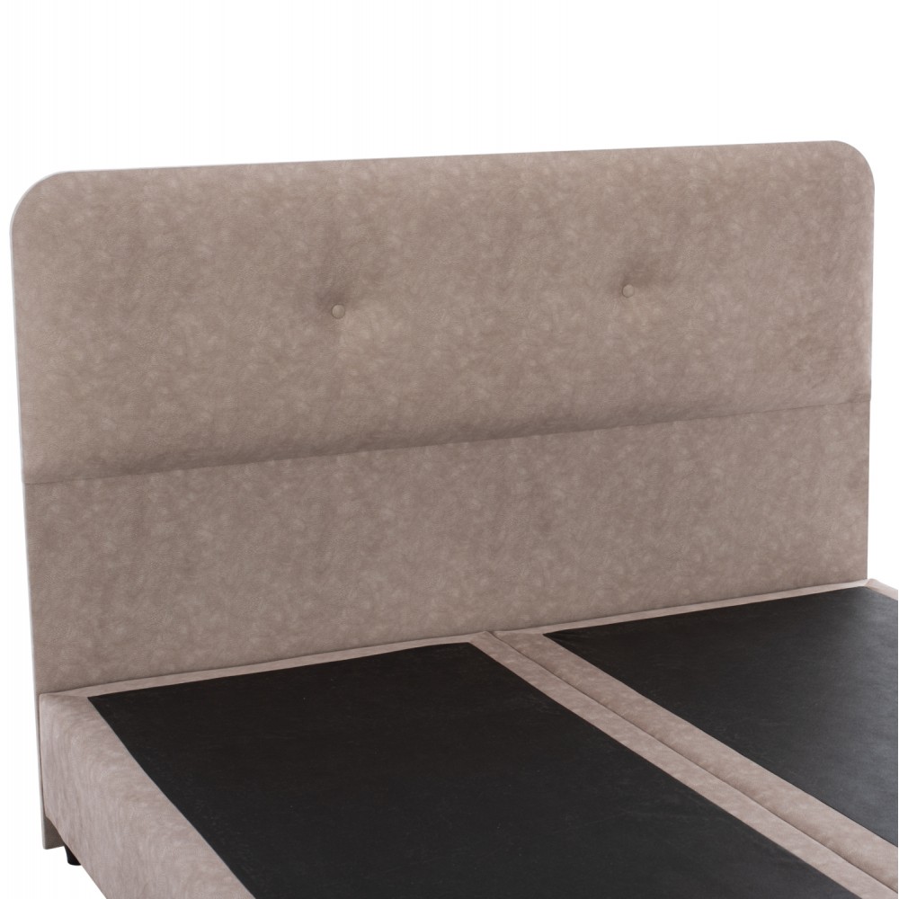 Κρεβάτι από ξύλο/ύφασμα σε χρώμα μπέζ 150x200