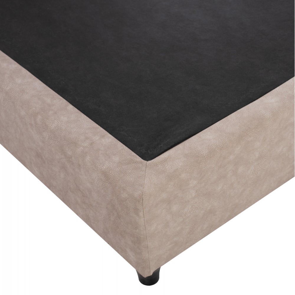 Κρεβάτι από ξύλο/ύφασμα σε χρώμα μπέζ 150x200