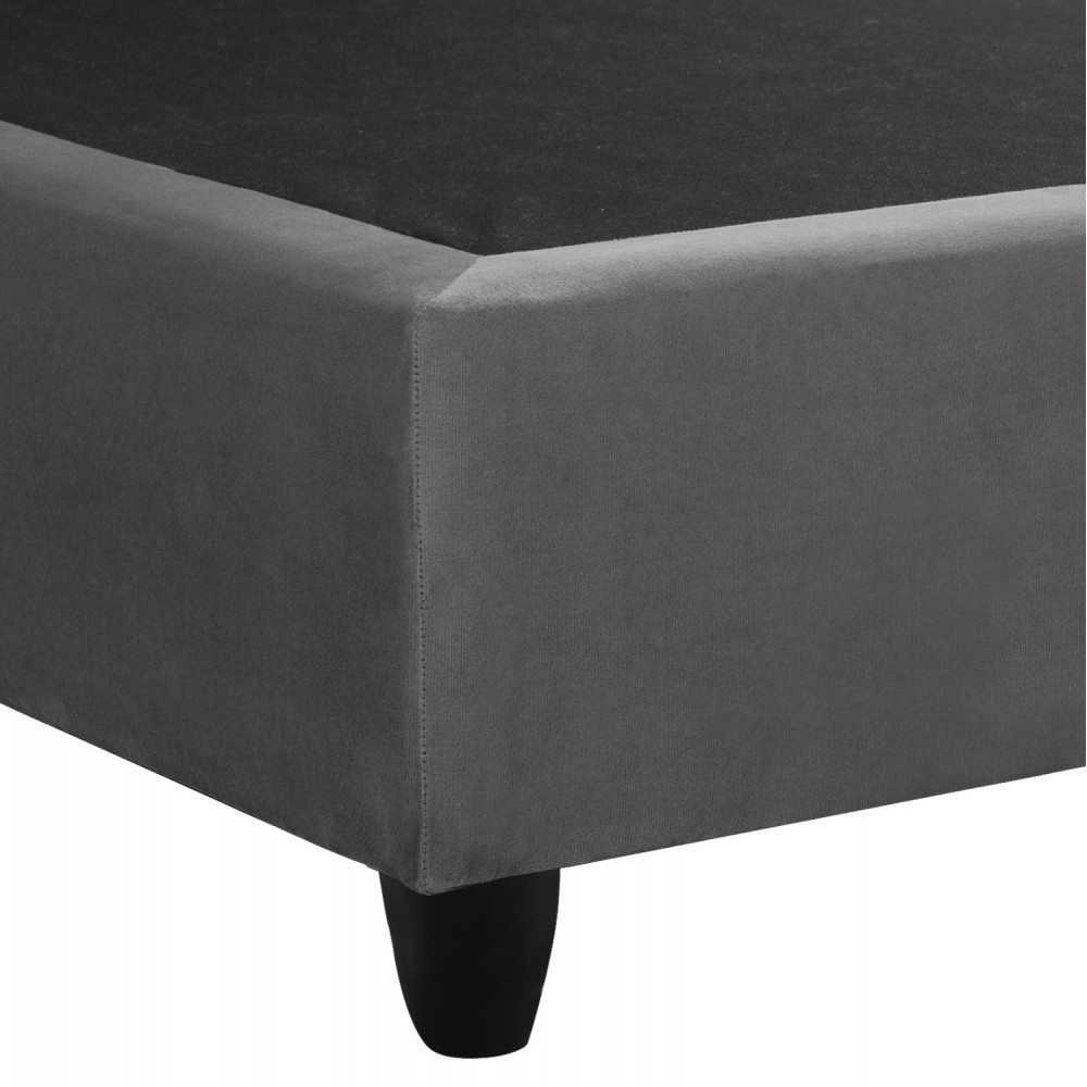 Κρεβάτι "DOLORES" από ξύλο/βελούδο σε χρώμα γκρί 150x200