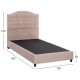Κρεβάτι "MALENA" από ξύλο/ύφασμα σε χρώμα μπέζ 120x200