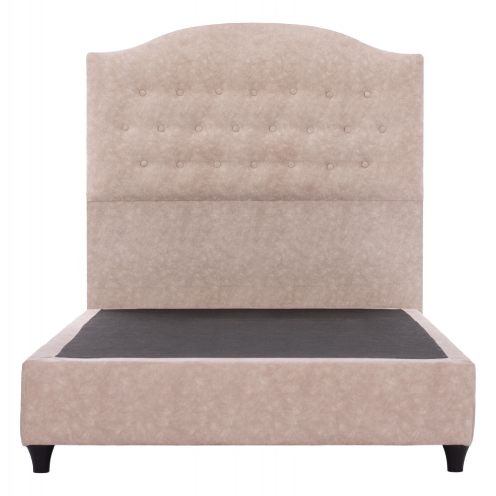 Κρεβάτι "MALENA" από ξύλο/ύφασμα σε χρώμα μπέζ 120x200