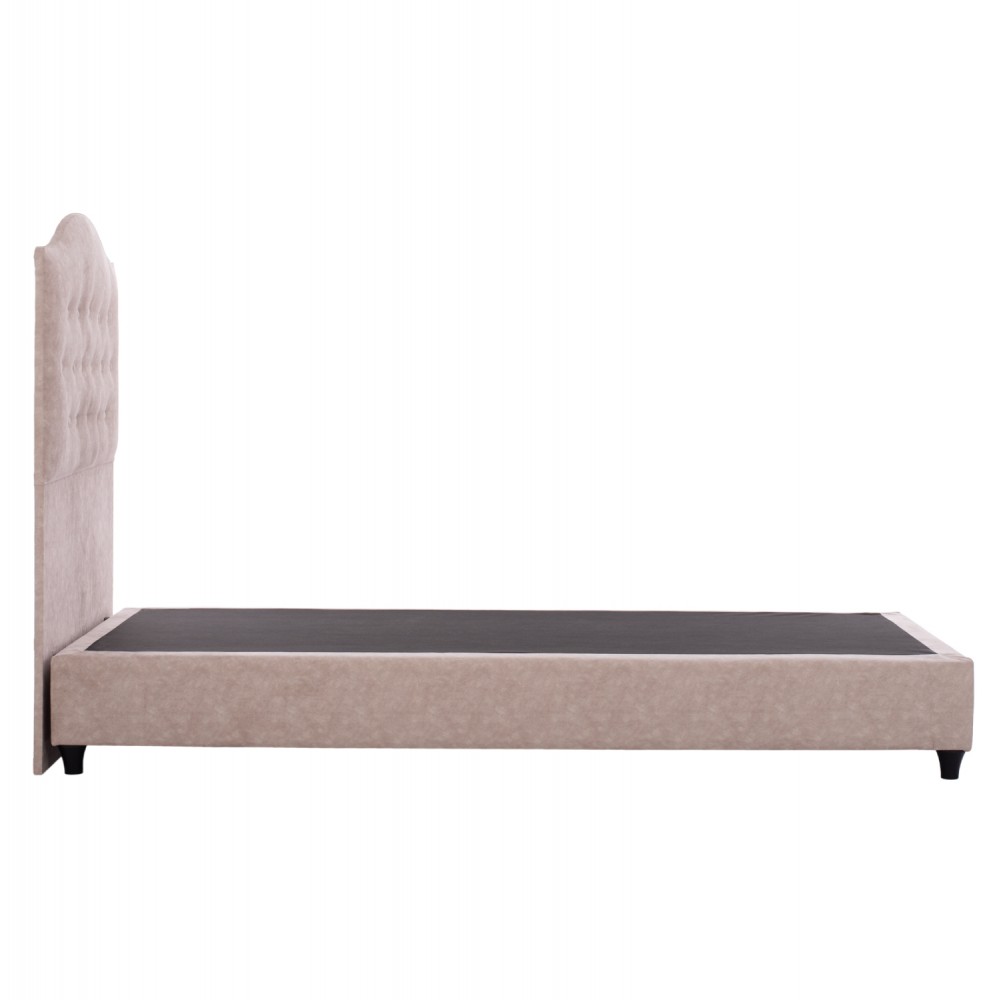 Κρεβάτι "MALENA" από ξύλο/ύφασμα σε χρώμα μπέζ 120x200