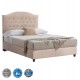 Κρεβάτι "MALENA" από ξύλο/ύφασμα σε χρώμα μπέζ 120x200