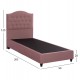 Κρεβάτι "MALENA" από ξύλο/βελούδο σε χρώμα σάπιο μήλο 90x200