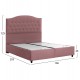 Κρεβάτι "MALENA" με αποθηκευτικό χώρο από ύφασμα βελούδο σε χρώμα σάπιο μήλο 160x200