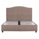 Κρεβάτι "MALENA" με αποθηκευτικό χώρο από ύφασμα σε χρώμα μπέζ 160x200
