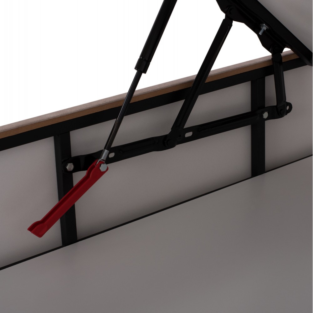 Κρεβάτι "MALENA" με αποθηκευτικό χώρο από ύφασμα σε χρώμα μπέζ 160x200