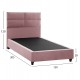 Κρεβάτι "MILO" από ξύλο/βελούδο σε χρώμα σάπιο μήλο 120x200