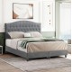 Κρεβάτι διπλό "MALENA" από ξύλο/βελούδο σε χρώμα γκρί 150x200