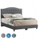 Κρεβάτι διπλό "MALENA" από ξύλο/βελούδο σε χρώμα γκρί 150x200